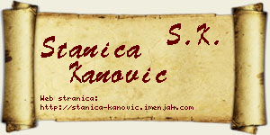 Stanica Kanović vizit kartica